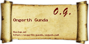 Ongerth Gunda névjegykártya